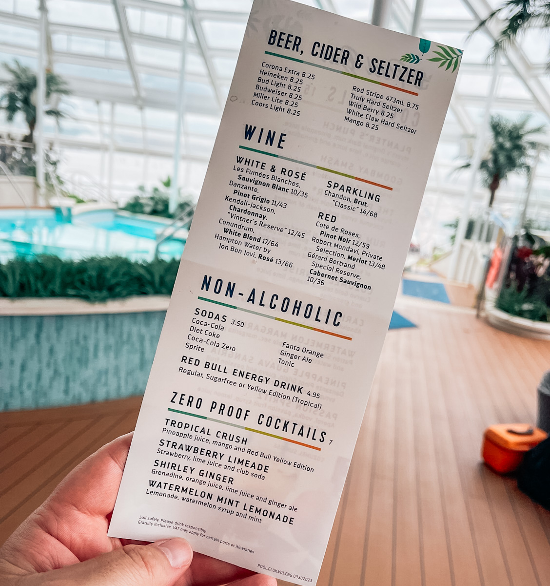 Precios y menús de bebidas actuales de Royal Caribbean 2024 Precios y menús de bebidas actuales de Royal Caribbean 2024