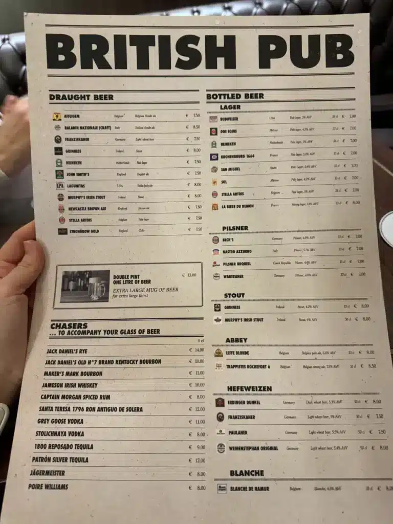 Tarjetas de bebidas MSC Cruceros con precios (2024)