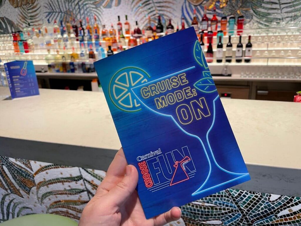 Menús de bebidas y precios para Carnival Cruise Menús de bebidas y precios para Carnival Cruise