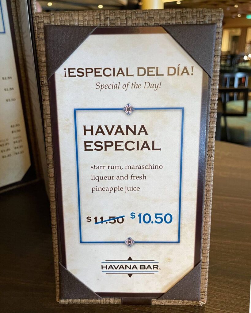 Menús de bebidas y precios para Carnival Cruise Menús de bebidas y precios para Carnival Cruise