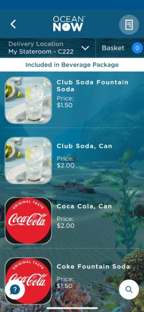 Cartas de bebidas de Princess Cruceros con precios Cartas de bebidas de Princess Cruceros con precios