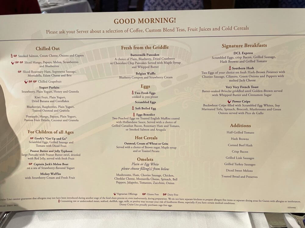 Opciones veganas y opciones de pedido para Disney Cruise Opciones veganas y opciones de pedido para Disney Cruise