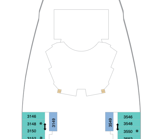Cabañas Ovation of the Seas para evitar