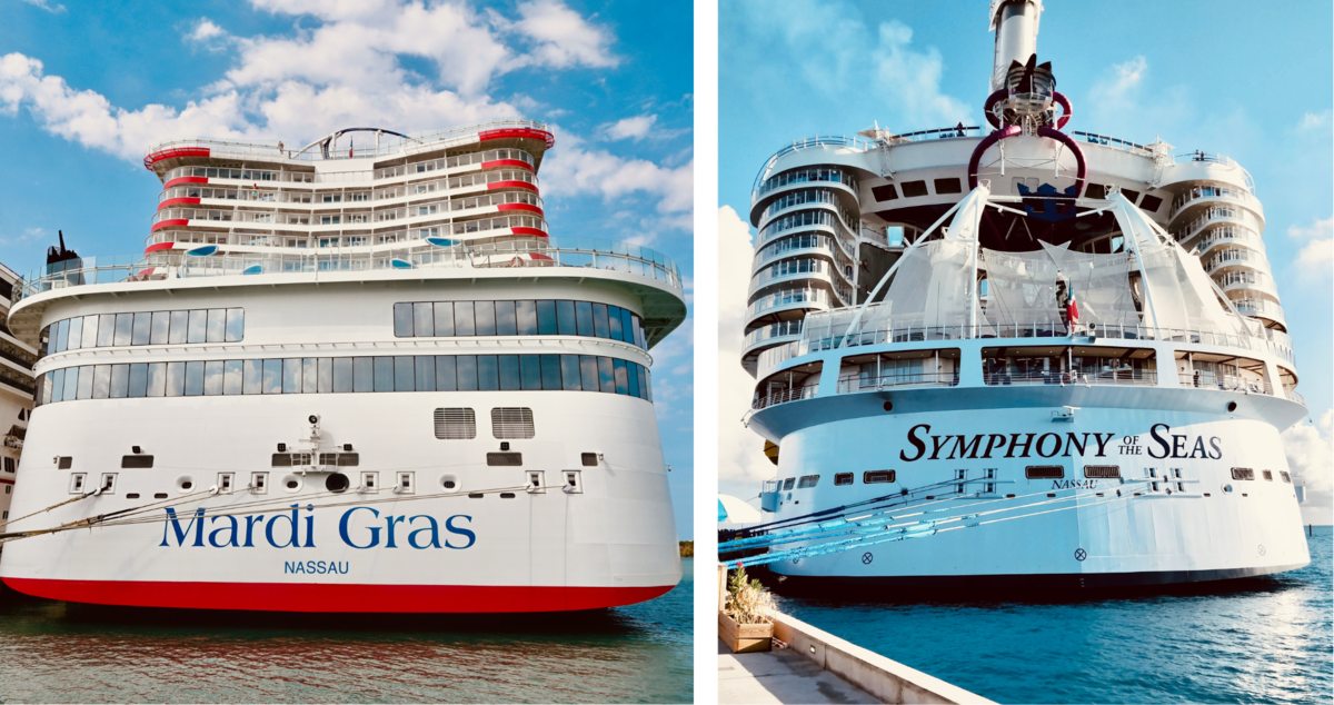 Comparación de los cruceros clase Excel de Carnival y clase Oasis de Royal Caribbean