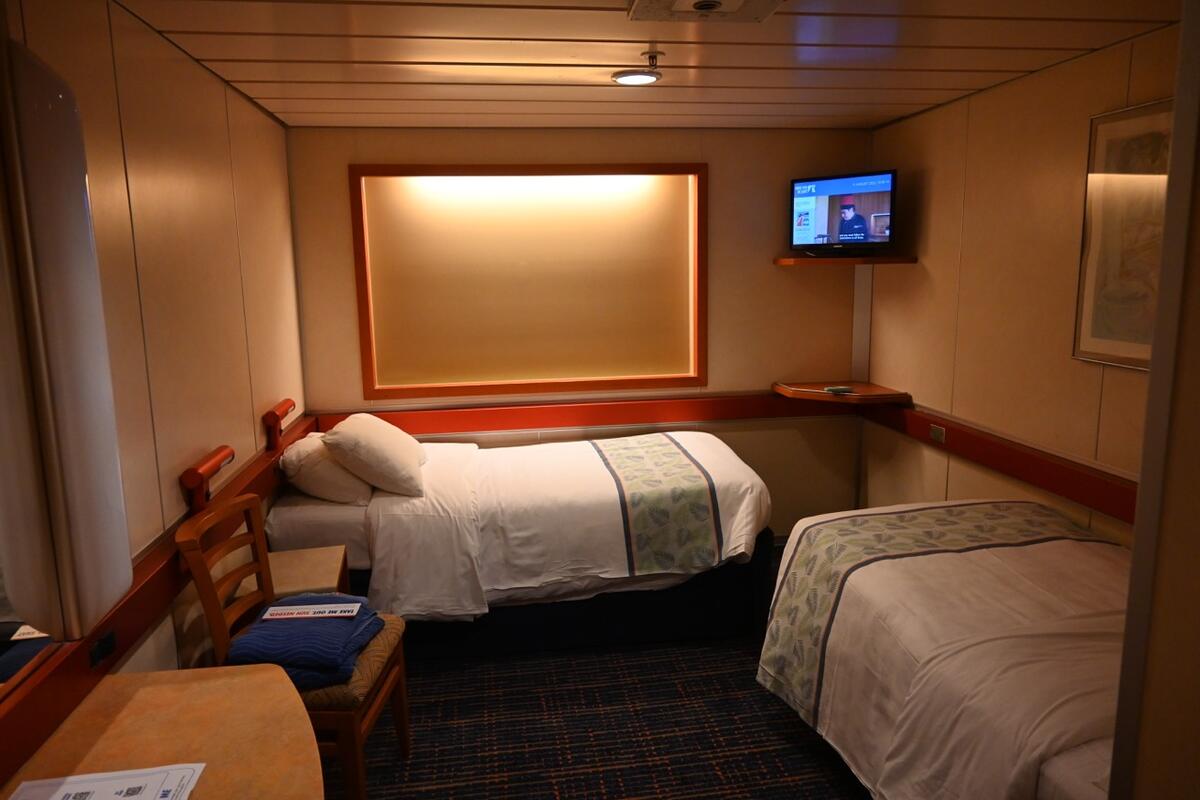 Probé la cabina más barata de Carnival Cruise Line que pude encontrar y así fue