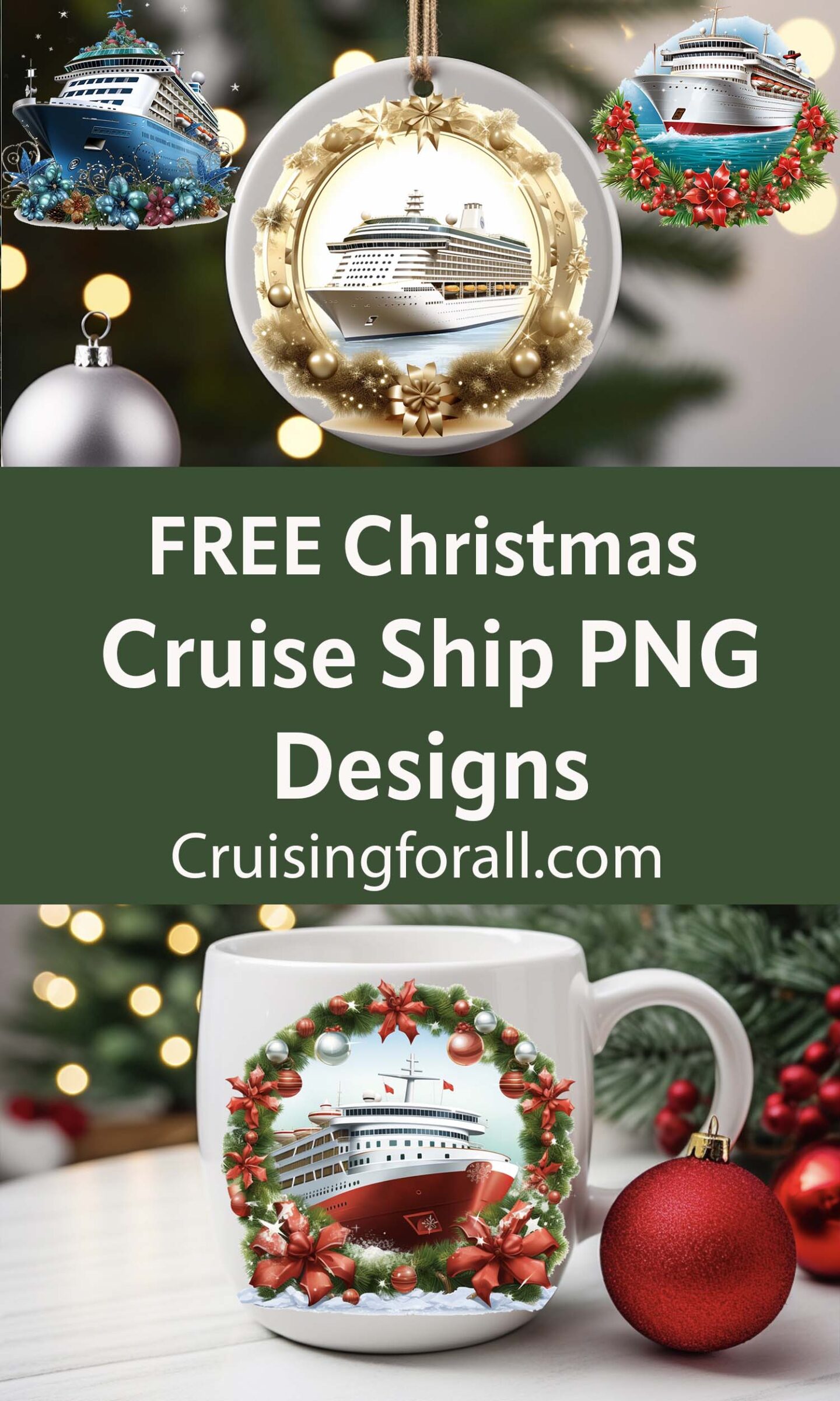 Diseños PNG de crucero navideño Diseños PNG de crucero navideño