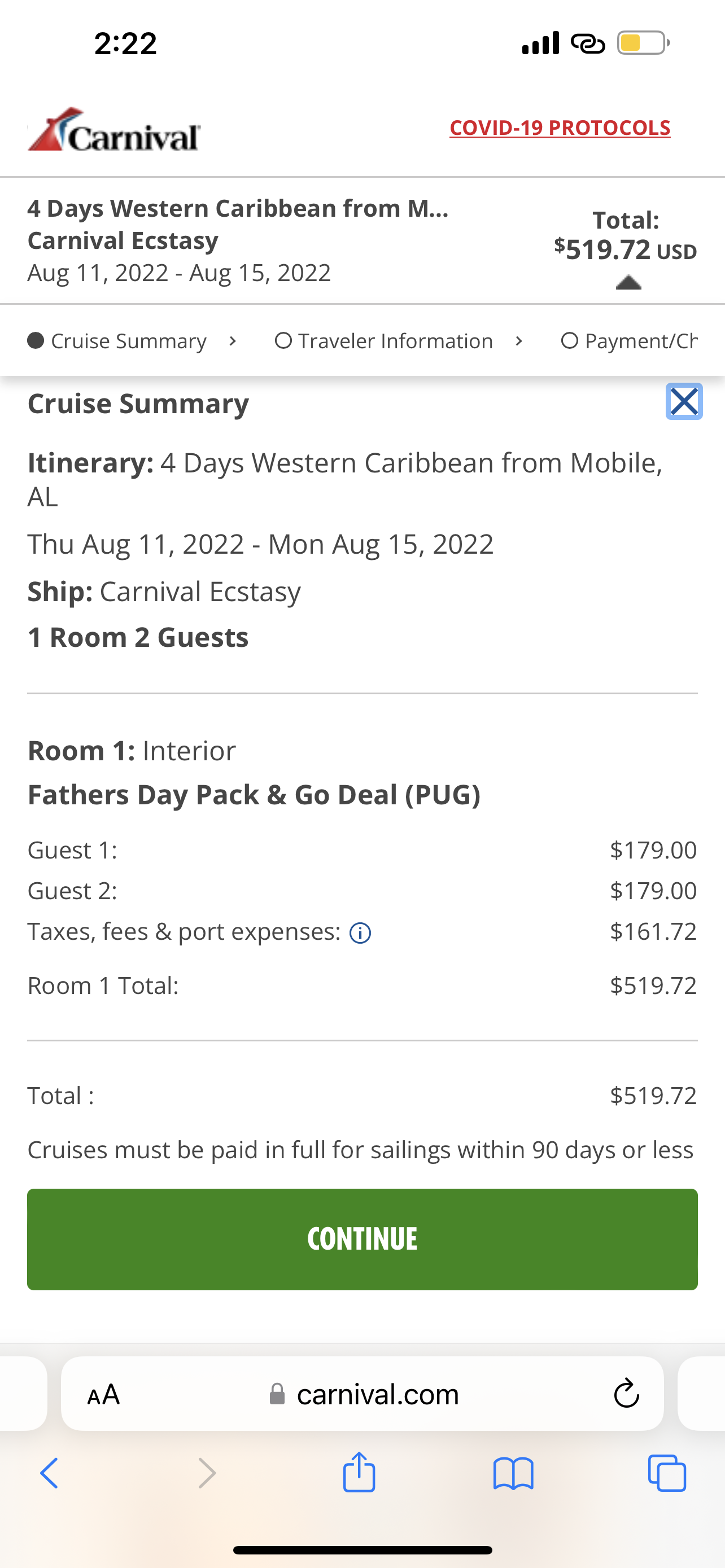 Probé la cabina más barata de Carnival Cruise Line que pude encontrar y así fue Probé la cabina más barata de Carnival Cruise Line que pude encontrar y así fue