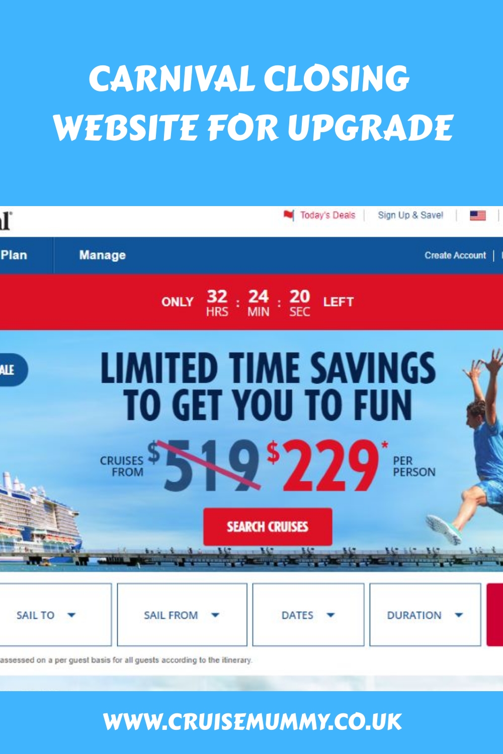 Sitio web para actualizar al final del carnaval
