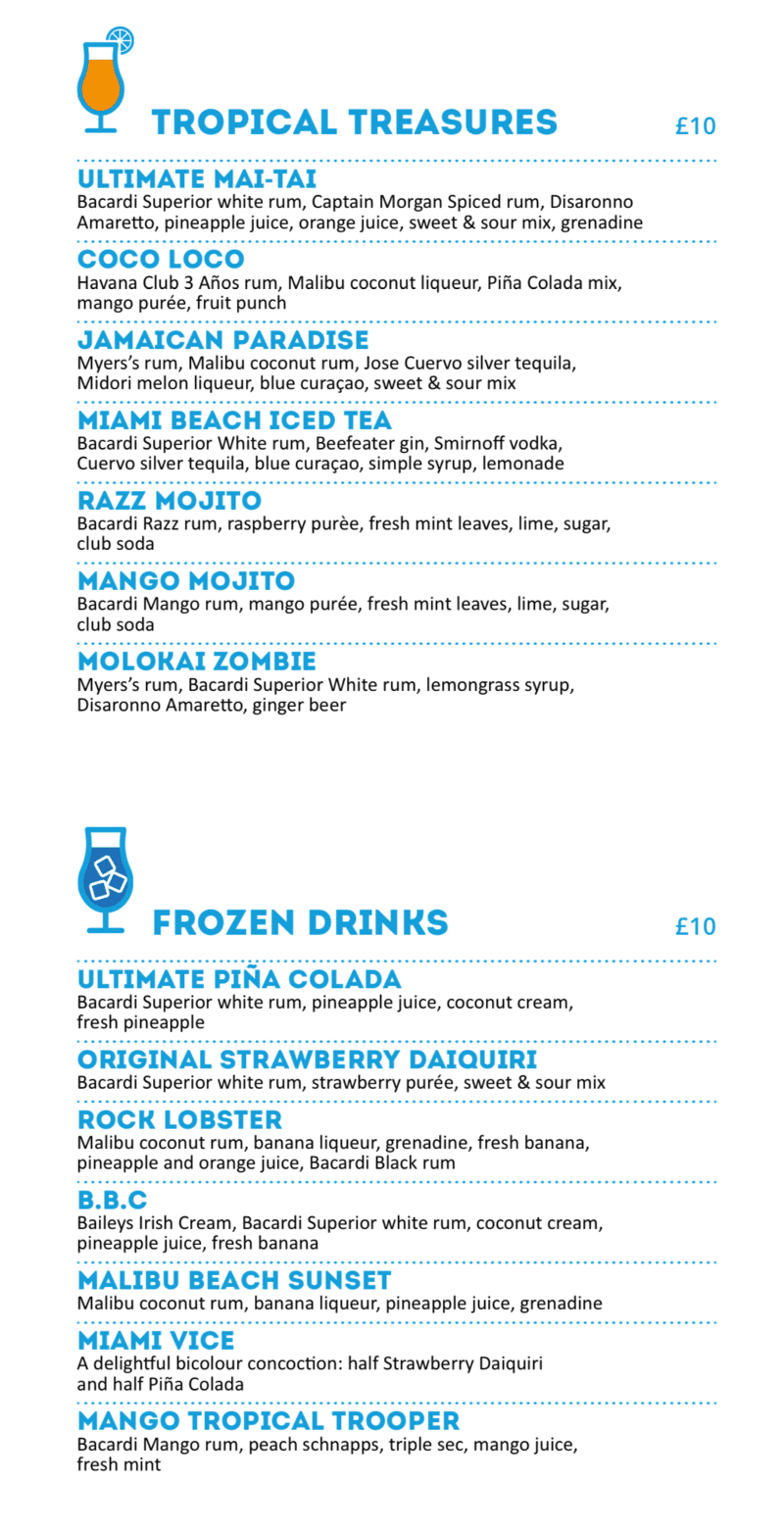 Tarjetas de bebidas MSC Cruceros con precios (2024)