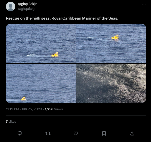 Un pasajero cayó al agua en el Mariner Of The Seas y fue rescatado con éxito Un pasajero cayó al agua en el Mariner Of The Seas y fue rescatado con éxito