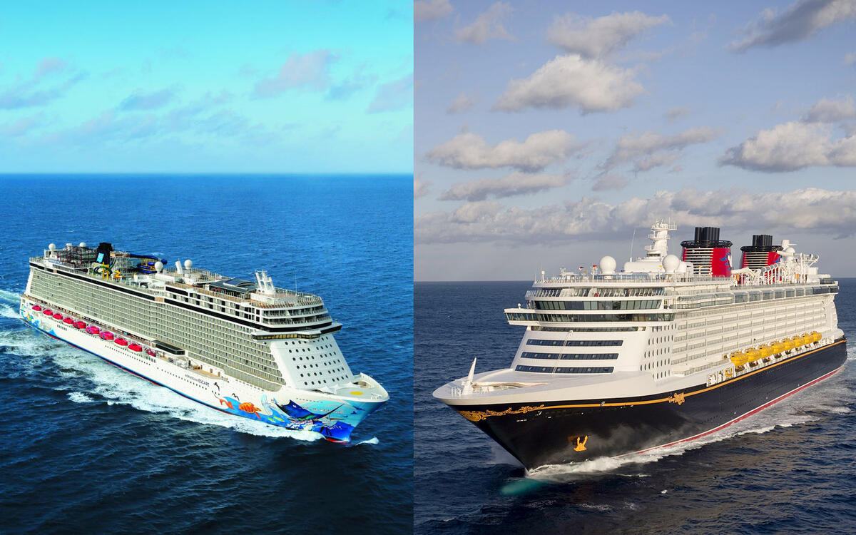 Comparación: línea de cruceros noruega y Disney